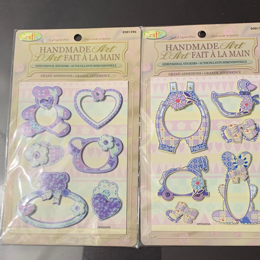 Craft Handmade Art Stickers - Purple and Blue